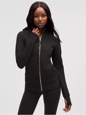 lululemon scuba Black Full-Zip Hoodie with Gold Zipper